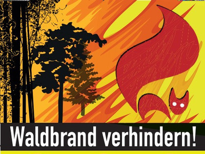 Der QR-Code auf dem Warnschild führt auf die Seite des Deutschen Wetterdienstes (DWD), wo der tagesaktuelle Waldbrandgefahrenindex für jedes Bundesland farbig dargestellt ist. Quelle: WKR